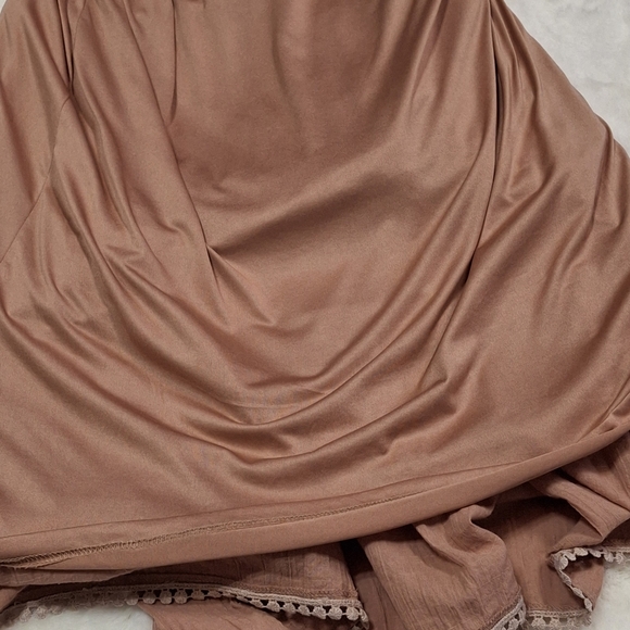 Listicle Tassel Tie Tiered Midi Flowy Boho Cotton Pink Dress Women Size Small - Picture 12 of 16